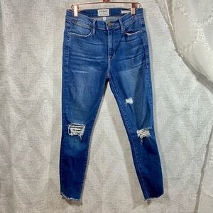 Frame Denim Le high skinny crop distressed hem jeans size 27